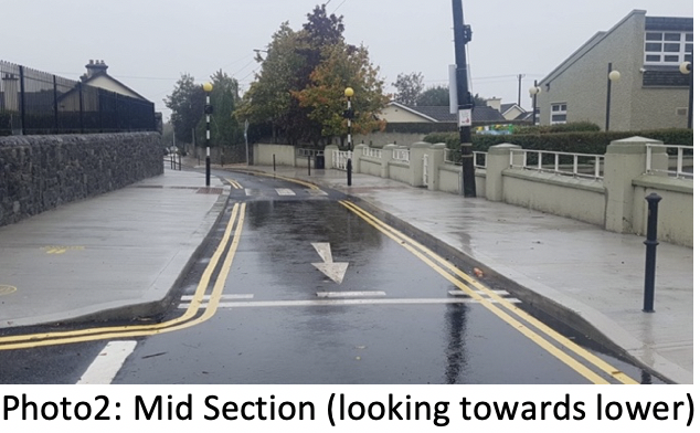 Photo 2, Mid Section of Cleamore Road looking towards the lower end; footpath on one side, no cycle lane